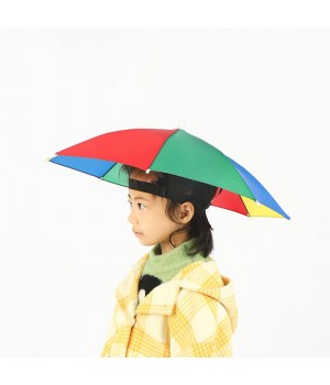 Wholesale Kids Sun Rain Fishing Umbrella Hat Foldable Outdoor Headwear Umbrella Hiking Camping Beach Cap Head Hats