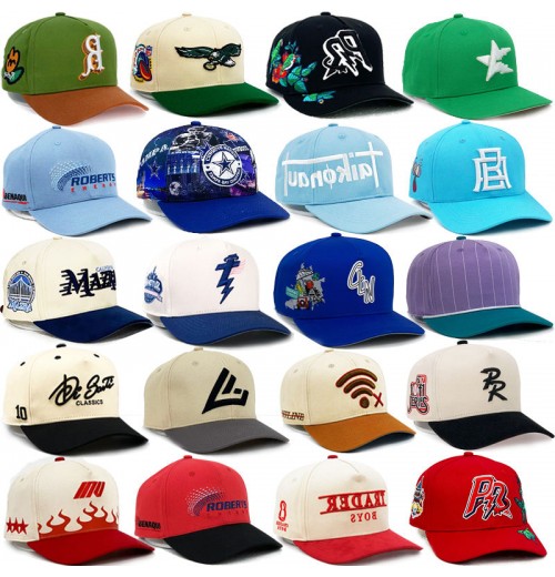 A Frame Unstructured 5 Panel 6 Panel Two Tone Letter Custom 3d Embroidered Embroidery Logo Cotton Baseball Hats Caps For Mem