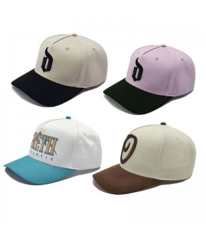 High Quality Custom 3D Embroidery Logo Contrast Color Classic Cotton Unstructured Two-Tone Baseball Cap 5 Panel Dad Hat