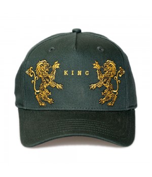 Sports Luxury Embroidered Lion Dark Green Retro Vintage Dad hat Baseball Cap High Quality Wholesale Manufacturing