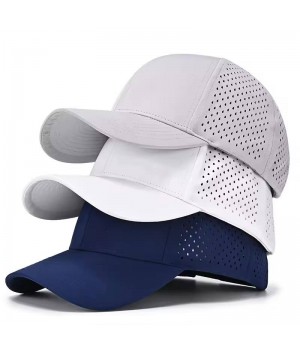 Blank Custom Logo Waterproof Running Hat Men Golf Hat Performance Sport Laser Cut Hole Perforated Trucker Baseball Cap