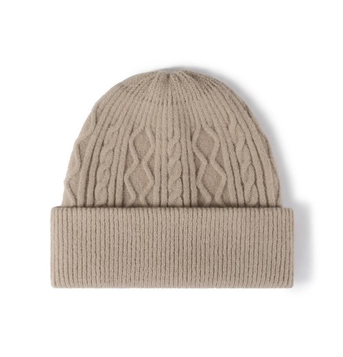 Wholesale High Quality Fur Knit Cap Jacquard Knitted Hat beanie